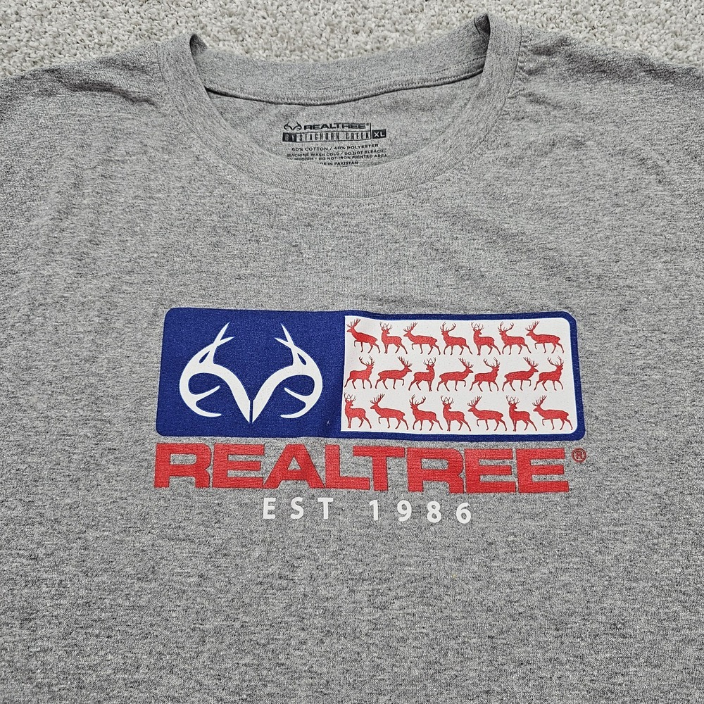 Realtree Men's Graphic Gray Short Sleeve‎ T-Shirt Size XL